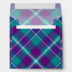 Sea Green, Purple and Blue Tartan Envelope
