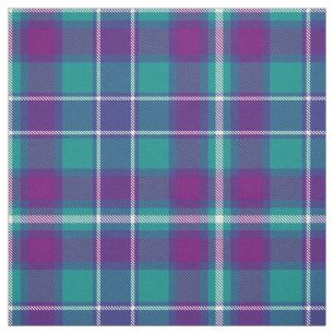 Sea Green, Purple and Blue Tartan Fabric