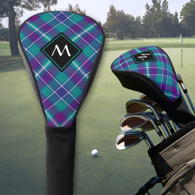 Sea Green, Purple and Blue Tartan Golf Head Cover (Creator Uploaded)