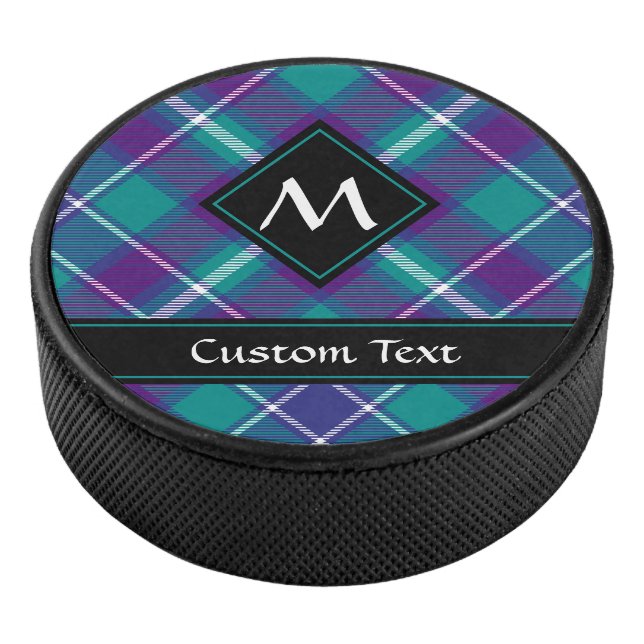 Sea Green, Purple and Blue Tartan Hockey Puck (3/4)