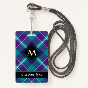 Sea Green, Purple and Blue Tartan ID Badge