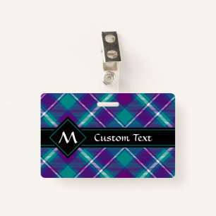 Sea Green, Purple and Blue Tartan ID Badge