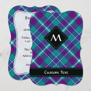 Sea Green, Purple and Blue Tartan Invitation