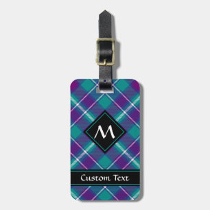 Sea Green, Purple and Blue Tartan Luggage Tag