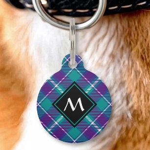Sea Green, Purple and Blue Tartan Pet Tag