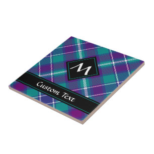 Sea Green, Purple and Blue Tartan Tile