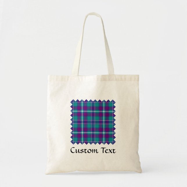 Sea Green, Purple and Blue Tartan Tote Bag (Front)
