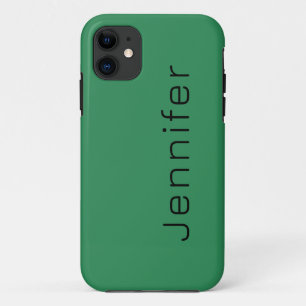 Sea Green Solid Colour   Minimalist Name Case-Mate iPhone Case