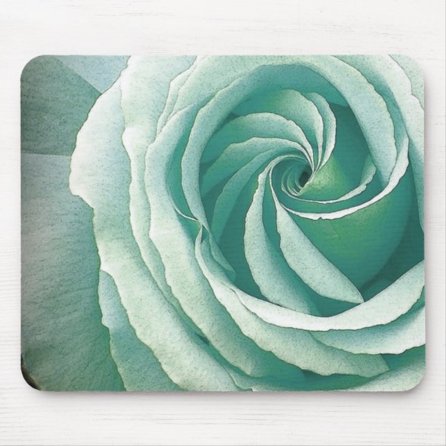 SEA GREEN Spiral of Rose Mousepad (Front)