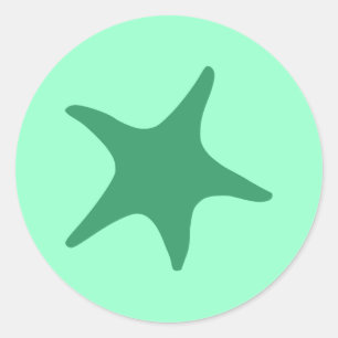 Sea Green Starfish Classic Round Sticker