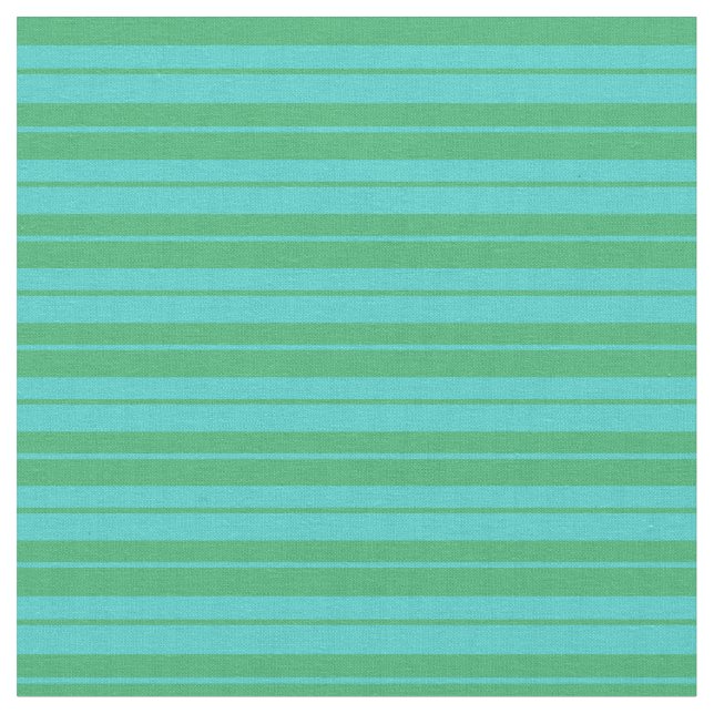 Sea Green & Turquoise Stripes/Lines Pattern Fabric (Close Up)