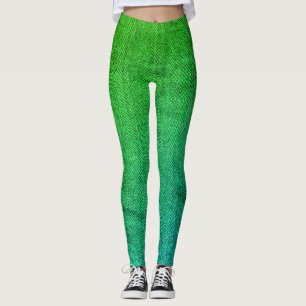 Sea Green Tweed Textured Image Leggings