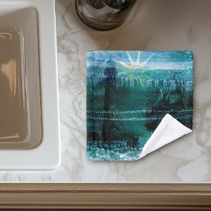 Sea Green Vintage Nautical Wash Cloth