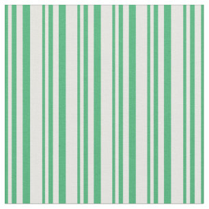 Sea Green & White Lines Pattern Fabric