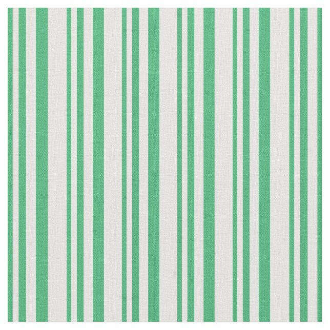 Sea Green & White Lines Pattern Fabric (Close Up)