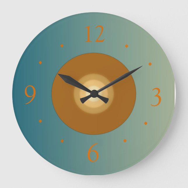 Sea Green with Tan Centre> Simplistic Clocks (Front)