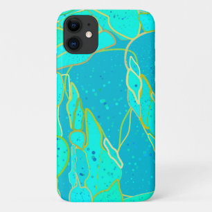 "Sea Grotto" abstract - turquoise, blue, gold Case-Mate iPhone Case