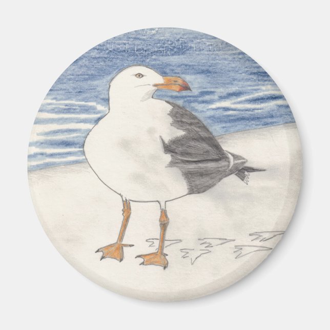 SEA GULL magnet (round) (Front)