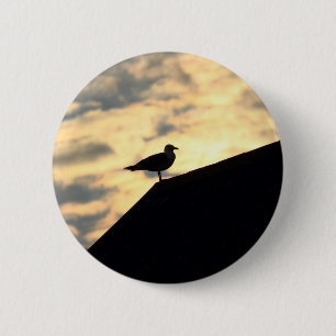 Sea Gull Sunset 6 Cm Round Badge