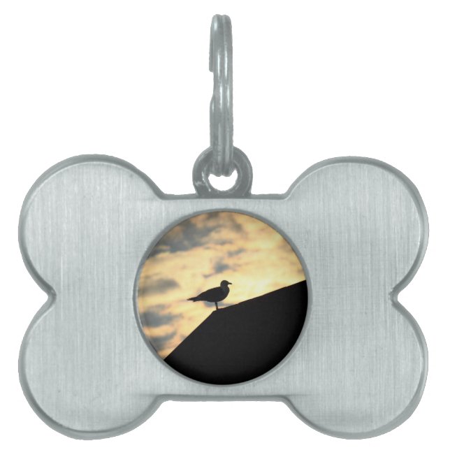Sea Gull Sunset Pet Name Tag (Front)