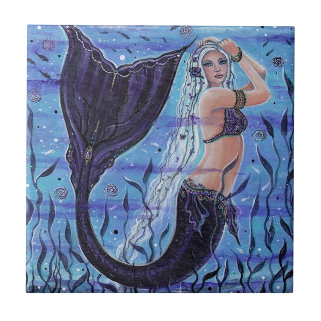 Sea Gypsy mermaid by Renee Lavoie Tile (Front)