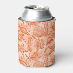 Sea hand drawn pattern can cooler
