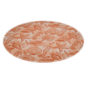 Sea hand drawn pattern cutting board