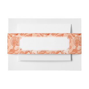 Sea hand drawn pattern invitation belly band