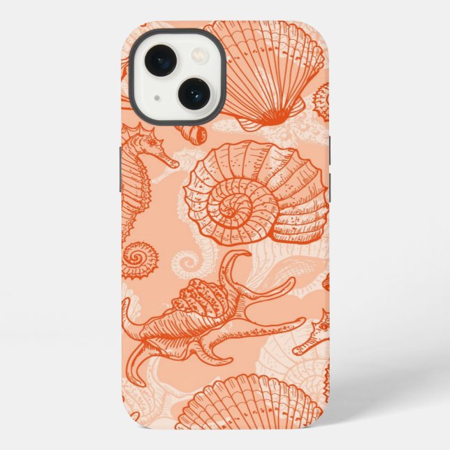 Sea hand drawn pattern iPhone case (Back)