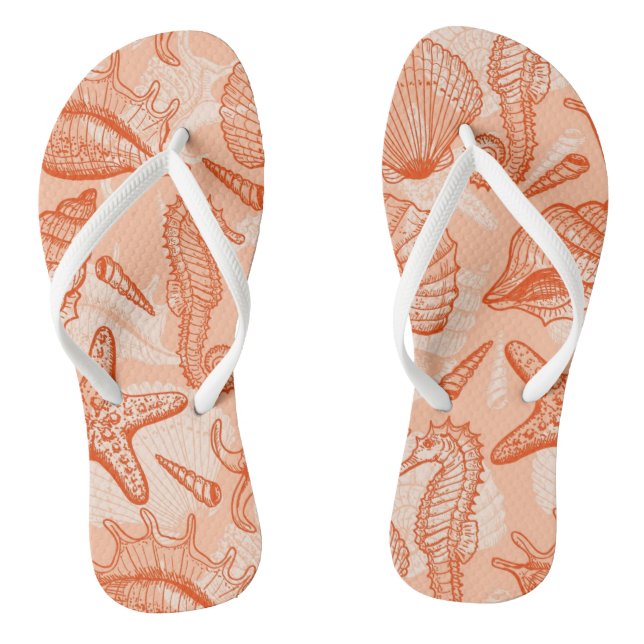Sea hand drawn pattern jandals (Footbed)