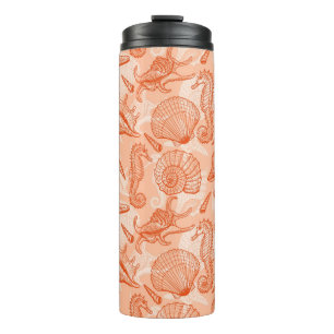 Sea hand drawn pattern thermal tumbler