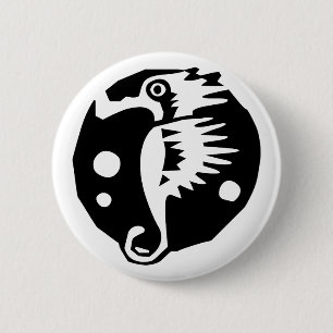 Sea horse 6 cm round badge