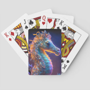 Sea Horse Animal Portrait Painting Wildlife Ocean Playing Cards