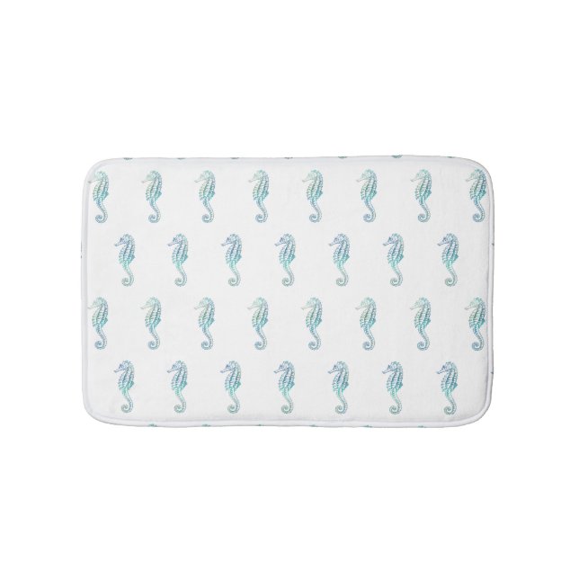 Sea Horse Blue Green Bathmat (Front)