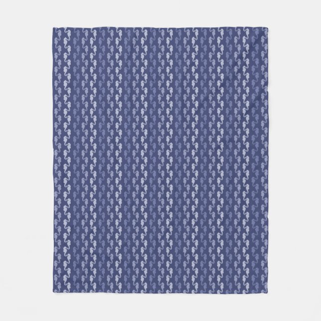 Sea Horse Chains Indigo Fleece Blanket (Front)