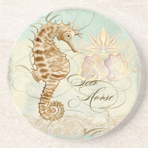 Sea Horse Coastal Beach - Home Decor Coasters
