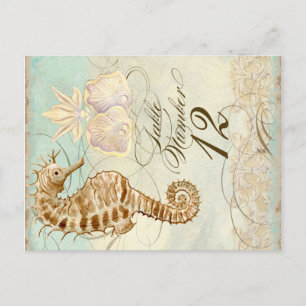 Sea Horse Coastal Beach - Table Number Postcard
