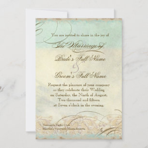 Sea Horse Coastal Beach - Wedding Invitation