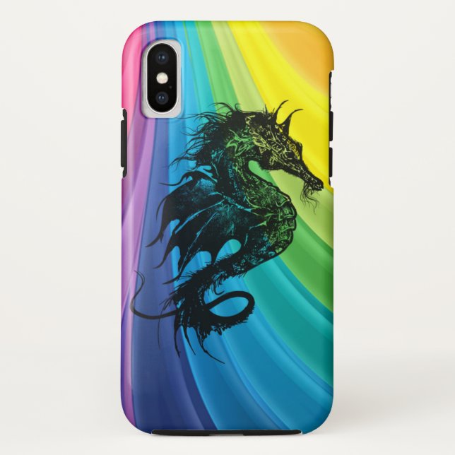 Sea Horse on Rainbow Case-Mate iPhone Case (Back)