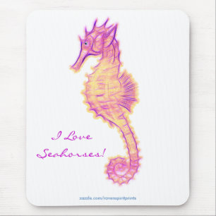 SEA-HORSE (Pink & Golds) Mousepad