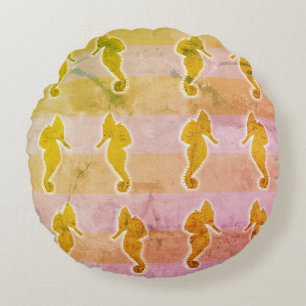 Sea Horse Summer Pattern Round cushion