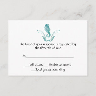 Sea Horse Wedding Response Card