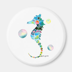 Sea Horse with Bubbles Magnet