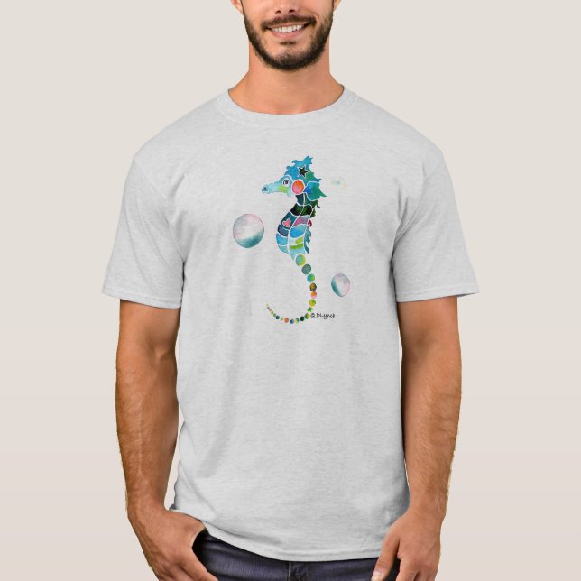 Sea Horse with Bubbles T-Shirt (Front)