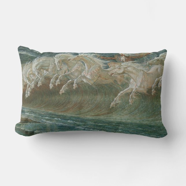 Sea Horses and Poseidon Lumbar Cushion (Front)