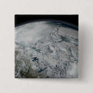 Sea ice above North America 15 Cm Square Badge