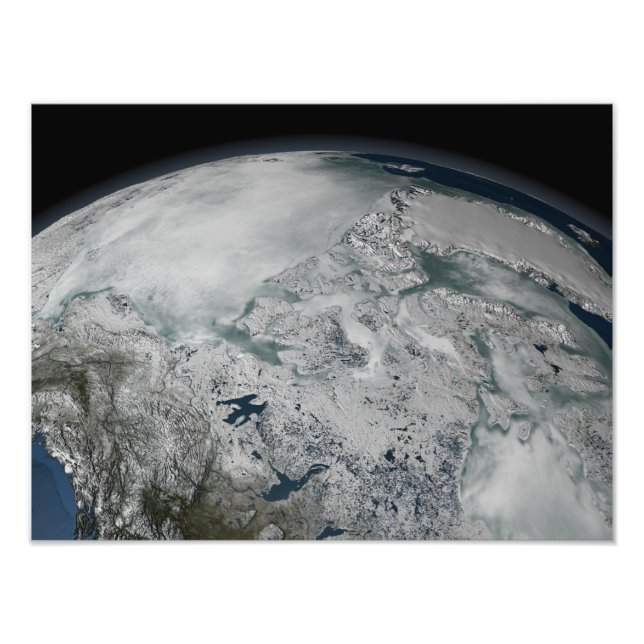Sea ice above North America Photo Print (Front)