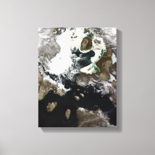 Sea ice and sediment visible in Nunavut, Canada Canvas Print