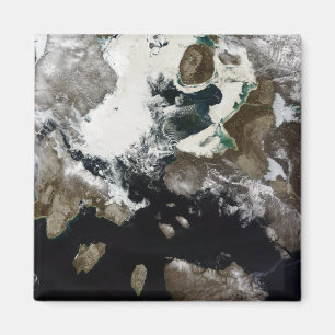 Sea ice and sediment visible in Nunavut, Canada Magnet