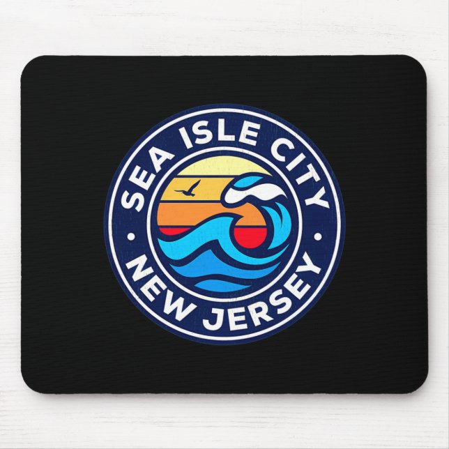 Sea Isle City New Jersey Nj Nautical Waves 5 T Shi Mouse Pad (Front)
